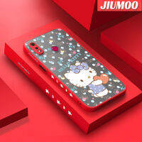 เคส JIUMOO สำหรับ Realme 3 3i 3 Pro เคสลายการ์ตูน Hello Kitty น่ารักบางดีไซน์ใหม่ขอบสี่เหลี่ยมด้านข้างกันกระแทกมีน้ำค้างแข็งโปร่งใสแข็งเคสมือถือปลอกซิลิโคนคลุมทั้งหมดเคสป้องกันกล้อง Softcase