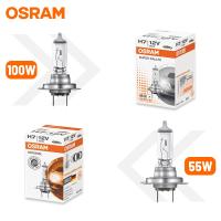 หลอดไฟฮาโลเจน H7 OSRAM 55W 64210 80W 62261หลอดไฟรถยนต์ฐาน PX26d ไฟต่ำ3200K สีเหลืองของแท้