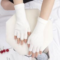 【CW】 2022 New Half Fingerless Gloves and Men Wool Knit Cotton Warm