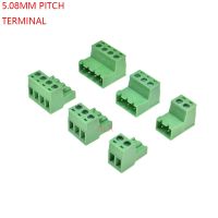 3SETS solderless docking type 2EDG 2/3/4/5/6/7/8/9 pin screw terminal block connector 5.08MM pitch PLUG SOCKET 2p 3p 4p 5p 6p