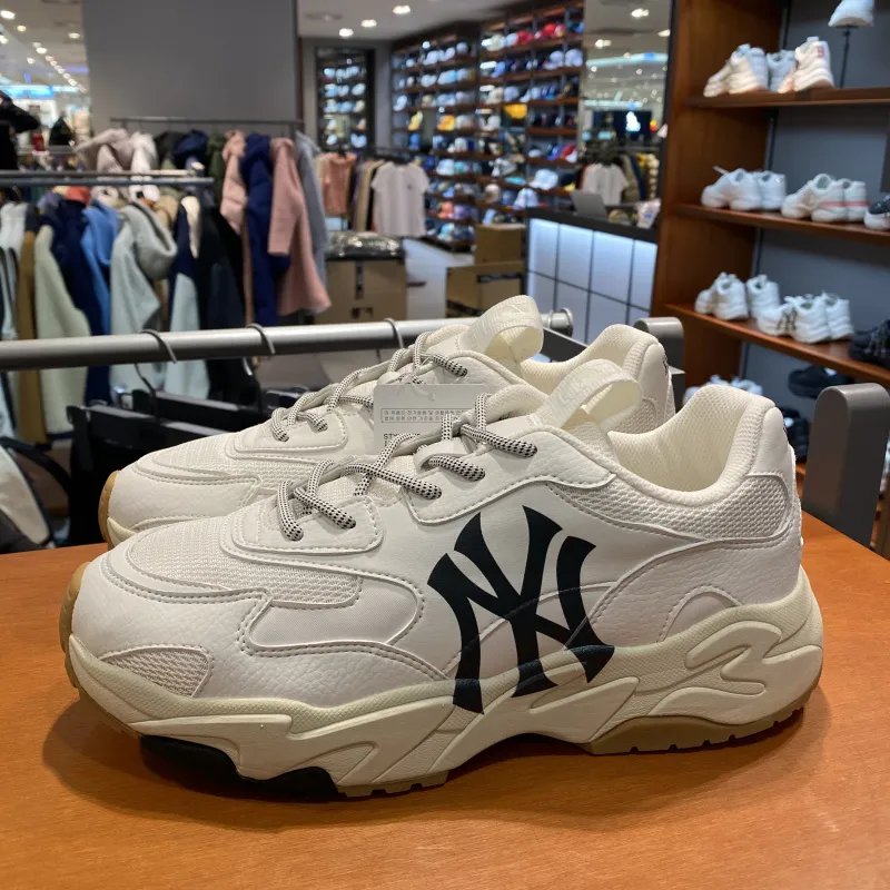 Original Korean MLB daddy shoes women's shoes new NY Yankees men's shoes  ins tide shoes casual shoes thick bottom heightening sneakers