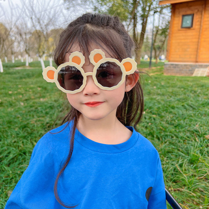 แว่นกันแดดสำหรับเด็กเลนส์ตาสีสันสดใสสำหรับเด็กแว่นกันแดดแว่นกันแดดแว่นกันแดดหูหมีแว่นกันแดด