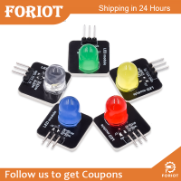 Foriot  โมดูลเปล่งแสง DC 3.3V-5V 10Mm เซ็นเซอร์ LED ชุดสัญญาณไฟ LED เหมาะสำหรับการควบคุม Arduino อุปกรณ์รีโมตควบคุมขนาดเล็ก/ไฟแสดงสถานะ/หลอดเปล่งแสงแสง