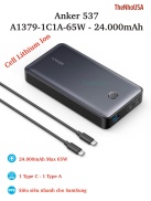 Pin sạc dự phòng Anker A1379 24000mAh 65W 3 cổng 2C1A PD PPS QC BH 18T