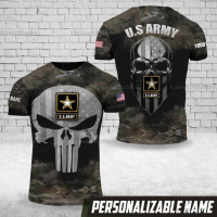 2023 New Personalized U.S armed puanizer, Unisex t-shirt-shirt-shirt sleep(FREE CUSTOM NAME LOGO) Summer Fashion T-shirt