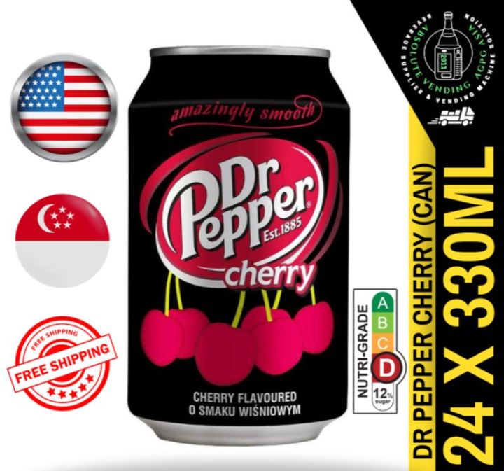 DR PEPPER Cherry 330ML X 24 (CANS) - FREE DELIVERY WITHIN 3 WORKING DAYS!