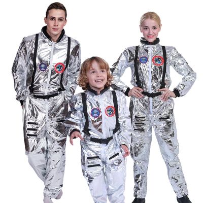 Couples Kids Cosplay Astronaut Jumpsuit Uniform Unisex Halloween Carnival Outfits Party Space Costume Role Play Fancy Dress Up