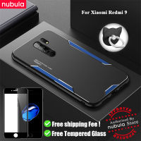 NUBULA สำหรับ Xiaomi Redmi 9 (6.53นิ้ว) ปลอกฟรี Tempered โลหะแก้วอะลูมินัมอัลลอยโทรศัพท์มือถือ Xiaomi Redmi 9 Matte เคสหลัง Anti-Scratch ฝาครอบ Rind ขาตั้งชุดทำความสะอาดหน้าจอสำหรับ Xiaomi Redmi 9