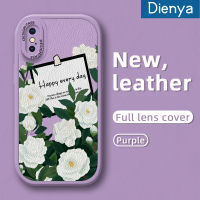 เคส Dienya สำหรับ IPhone X Xs Xr IPhone Xs Max เคสแฟชั่นลายดอกไม้สดดีไซน์ใหม่ซิลิโคนนิ่มเคสใส่โทรศัพท์หนังเคสมือถือกันกระแทกป้องกันการตกพร้อมกับเคสป้องกันกล้องเลนส์คลุมทั้งหมด