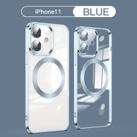 iPhone 11/11 Pro/11 Pro Max/12/12 Mini/12 Pro/12 Pro Max/13/13 Mini/13 Pro/13 Pro Max Case,Compatible with MagSafe &amp; Camera Lens Protection Electroplated Magnetic Transparent Slim Thin Soft Case