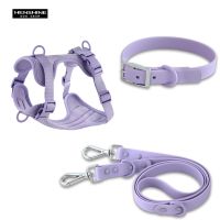 Double Dog Leash PVC Comfortable Dog Harness Adjustable Chest Strap Three-Piece Set Collars-f- Harnesses &amp; Leashes Suit Leashes