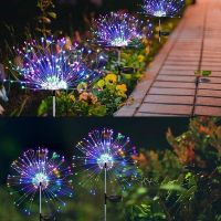 ◑△ Solar LED Firework Fairy Light Outdoor Waterproof Solar Garden Lamp Festoon Decoration For Room New Year Christmas Wedding Party