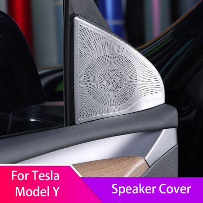 Car Audio Speaker Cover For Tesla Model Y 2020-2023 Interior Trim Sticker Door Loudspeaker Cover Under Seat Outlet Vent Trim
