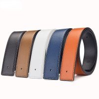 Ikat Pinggang Merek Mewah 5 Warna Tali Gesper Pin Kualitas Tinggi Pria Ikat Pinggang Kulit Asli Ceinture Sabuk Pria Tanpa Gesper 3.8Cm H