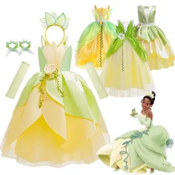 UPORPOR Light Up Magical Princess Dressing Up Tiana Girls Frog Costume  Fancy Toddler Clothing, Halloween Carnival Christmas Birthday Party Gifts  for Girls, Leafy Green, 110 : Amazon.co.uk: Toys & Games