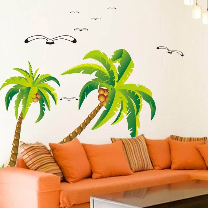 coconut-palm-tree-sticker-tropical-beach-wall-decal-living-room-backdrop-sticker