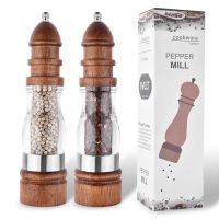 8 Polegada Madeira Pepper Grinder Ajustável Sal E Pepper Mill Househeld Spice Sal Tempero Garrafa Lighthouse Pepper Grinder