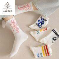 UAZGEO หวานหวานแหววว ตลกๆ ตลกๆ กราฟฟิตี ถุงเท้าสำหรับผู้หญิง ลูกเรือ SOX ฮาราจูกุ ผ้าคอตตอน ตัวอักษรสำหรับเด็ก ถุงเท้าหลอดกลาง ถุงเท้าลายดอกไม้ ร้านขายชุดชั้นในสตรี ถุงเท้าผู้หญิงถุงเท้า