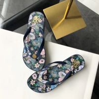 TORY BURCH ˉ  TB thick heeled sandals, Pinches sandals, flexible clown sandals, anti slip steel heel beach sandals, tear resistant