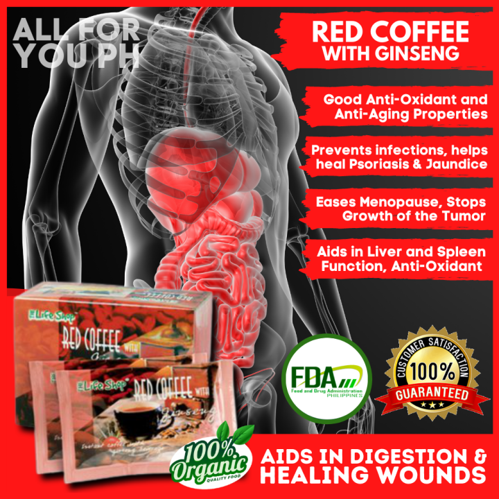 Authentic Instant Red Coffee with Ginseng, Antioxidant and AntiAging
