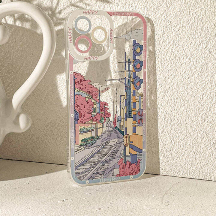 เคสสำหรับ-iphone-11-12-13-14-pro-max-6-6s-7-8-plus-13-mini-xr-se-2022เคส-tpu-แบบนิ่มลายดอกไม้กระต่ายผีเสื้อกันกระแทกซิลิโคนสี่เหลี่ยมสไตล์เกาหลีใส