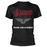 Saxon เสื้อยืดหนังเดนิม - เสื้อยืดท็อปส์อย่างเป็นทางการ