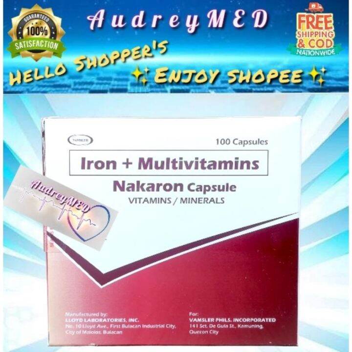 NAKARON (Iron Multivitamins) 100 Capsules Lazada PH