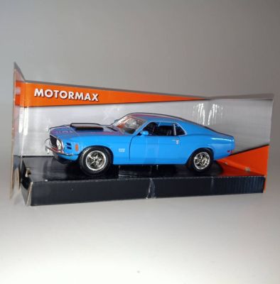 รถโมเดล motor max 1970 ford mustang boss 429 ประตูรถหน้ารถเปิดได้ 1:24