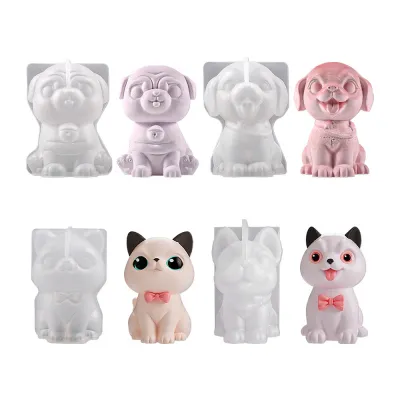 Cartoon Dog Mold Decoration Mould Cartoon Animals Candle Mould Crystal Three-dimensional