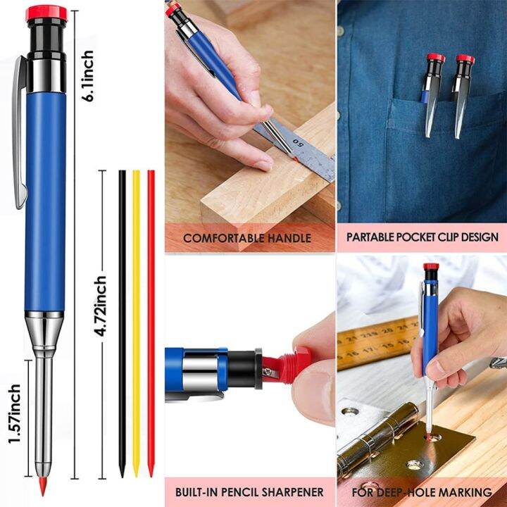 metal-solid-carpenter-pencil-set-for-deep-hole-marker-with-refill-leads-marking-tool-woodworking-deep-hole-mechanical-pencils