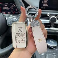 TPU Car Key Case Cover Shell For Land Rover Range Rover Sport Discovery 3 4 Elander 2 Evoque For Jaguar XF XJ XE XJL Keychain