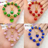 Natural Red Yellow Blue Green Opal Bracelet Women Christmas Eve Gift Plated Gold Apple Necklace Pendant R06V R06V