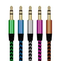 Multi-color Nylon Aux Cable Audio 3.5mm Plug Aux Audio Cable Line Cord For Speakers Cards CD MP3 Players Audio Cables NEW