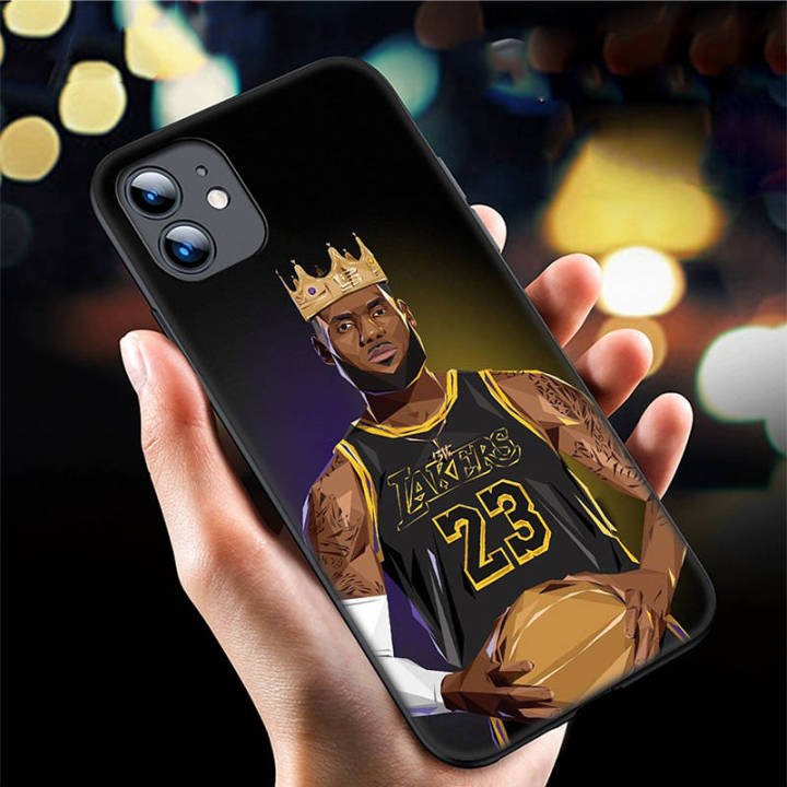 casing-หรับ-iphone-14-13-11-pro-max-11-mini-8-8-plus-el68-lebron-james-23-pattern-phone-เคสโทรศัพท์-อ่อนนุ่ม-tpu-shockproof-black-ปก