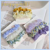 CONGYIYIMO07 3pcs อีลาสติก ผ้าชีฟองเส้นด้าย scrunchies แฟชั่นสำหรับผู้หญิง ที่มัดผม ยางรัดผม ของใหม่ หางม้าหางม้า เชือกมัดผม สำหรับผู้หญิง