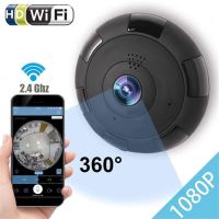 ZZOOI 1080P HD Mini Camera 360 Degree Panoramic Wifi Wireless IP Camera 2 Megapixel Fisheye Night Vision Mini Security Camera UK plug