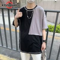 KYUSHUAD เสื้อยืดคอกลมสำหรับฤดูร้อนแฟชั่นของผู้ชายแขนสั้นหลวม