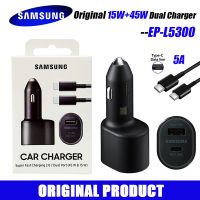 60W Original Samsung Dual USB Car Charger Usb C PD Car Charger Samsung Galaxy S22 Note 20 Ultra S21Phone TypeC Auto Fast Charger