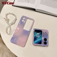 เคส WFCase สำหรับออปโป้ไฟนด์ N2ฝาพับผีเสื้อไล่สีมินิมอลลิสต์เคสโทรศัพท์ (+ สร้อยข้อมือ) ปกป้องกล้องแบบเต็มฝาครอบเคส