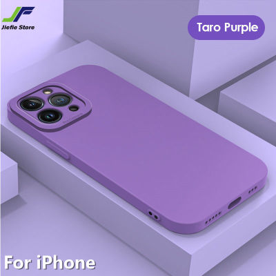 เคสโทรศัพท์ซิลิโคนเหลว JieFie สำหรับ iPhone 14 Pro Max/ 14 Pro/ 14 Plus/ 14แฟชั่นสีสันนิ่มป้องกันกล้องฝาครอบโทรศัพท์ TPU กรอบสี่เหลี่ยม