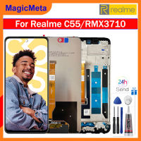 MagicMeta ของแท้6.72นิ้วสำหรับ Realme OPPO C55 RMX3710อะไหล่ RealmeC55ชิ้นส่วนจอสัมผัสแอลซีดีของเครื่องแปลงดิจิทัล LCD