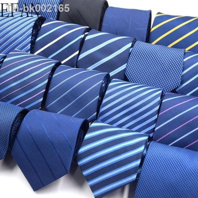 ♤ Classic Blue Black Red Necktie Men Business Formal Wedding Tie 8cm Stripe Plaid Neck Ties Fashion Shirt Dress Accessories