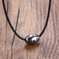 Men Choker Stainless Steel 6 &amp; 9 words Buddha Mantra Gossip Yin Yang Bead Pendant Necklace Black ided Rope Male Jewelry