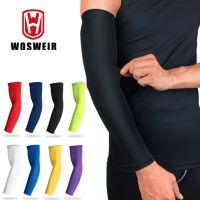 WOSWEIR Sports Arm Compression Sleeve Basketball Cycling Arm Warmer Summer Running UV Protection Volleyball Sunscreen Bands Sleeves