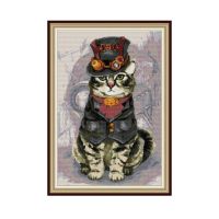 （Jinxiu cross-stitch） Mighty Cat Patterns Cross Stitch Kits 14CT 11CT นับพิมพ์ผ้าใบ DMC DIY ชุดเย็บปักถักร้อยทำด้วยมือชุดเย็บปักถักร้อย Home Decor