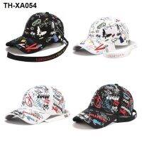 Concert with graffiti baseball hats for men and women the stylish long ribbon printing hip-hop cap summer of