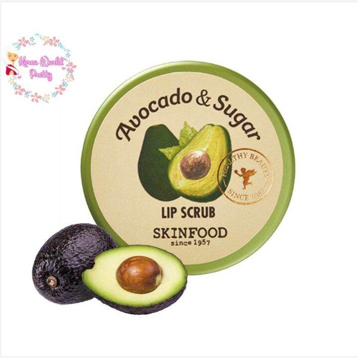 skinfood-avocado-amp-sugar-lip-scrub-14g-ลิปสครับริมฝีปากจากธรรมชาติ-100