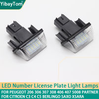 Led Canbus ใบอนุญาตด้านหลังแผ่นสำหรับ Peugeot 206 207 306 307 308 406 407 5008 Partner Citroen C3 C4 C5 BERLINGO SAXO XSARA