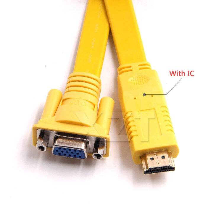 Hdmi To Vga Adapter Flat Line With Ic Male To Famale Converter Adapter
