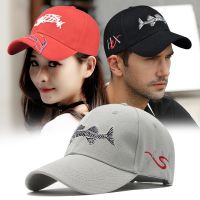 【Hot Sale】 Three-dimensional Fishbone Embroidered Baseball Hat Mens and Outdoor Fishing Sunshade Fashion Cap for